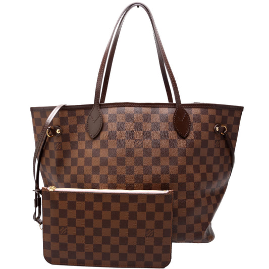 Louis Vuitton Neverfull MM With Wallet Damier Ebene Pink