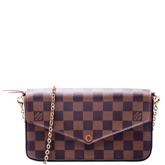 Louis Vuitton Pochette Felicie Damier Ebene Red