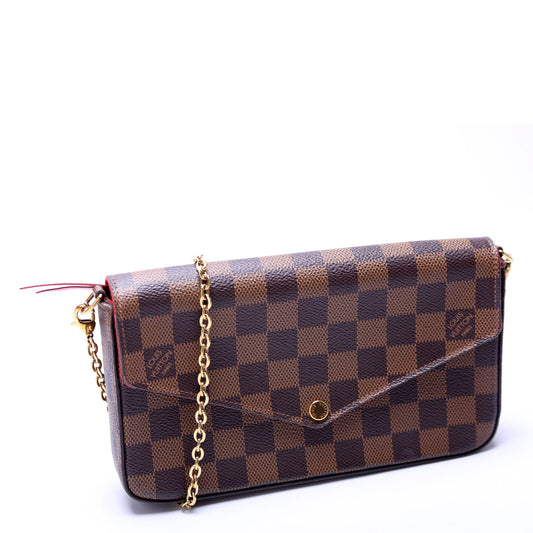 Louis Vuitton Pochette Felicie Damier Ebene Red