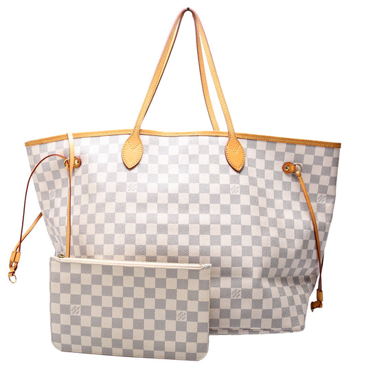 Louis Vuitton Neverfull W/Wallet GM Damier Azur