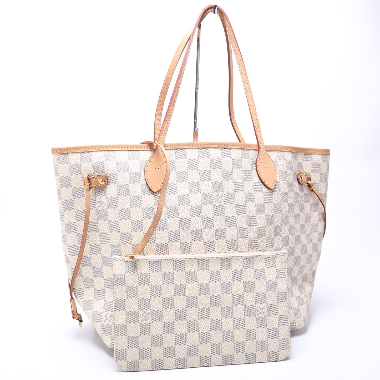 Louis Vuitton Neverfull W/Wallet MM Damier Azur Pink