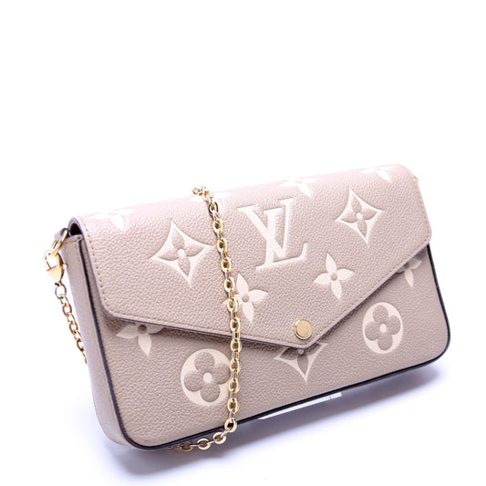 Louis Vuitton Pochette Felicie Bicolor Empreinte Turtle Dove