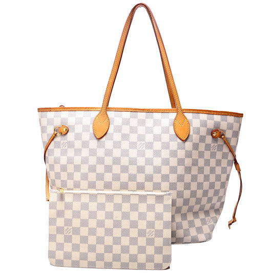 Louis Vuitton Neverfull with Wallet MM Damier Azur