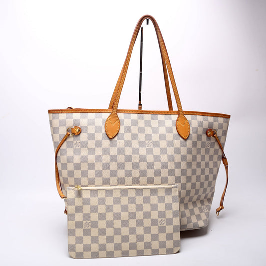 Louis Vuitton Neverfull with Wallet MM Damier Azur