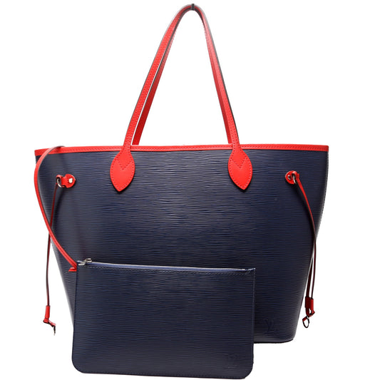 Louis Vuitton Neverfull MM with Wallet Epi Blue/Red