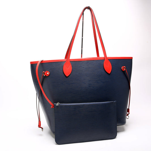 Louis Vuitton Neverfull MM with Wallet Epi Blue/Red