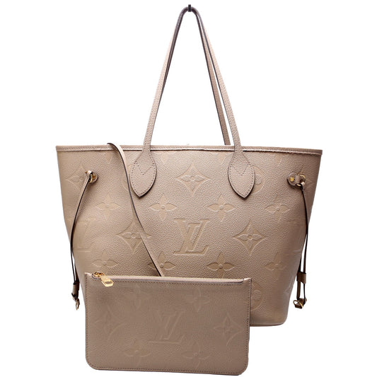 Louis Vuitton Neverfull W/Wallet MM Empreinte Taupe