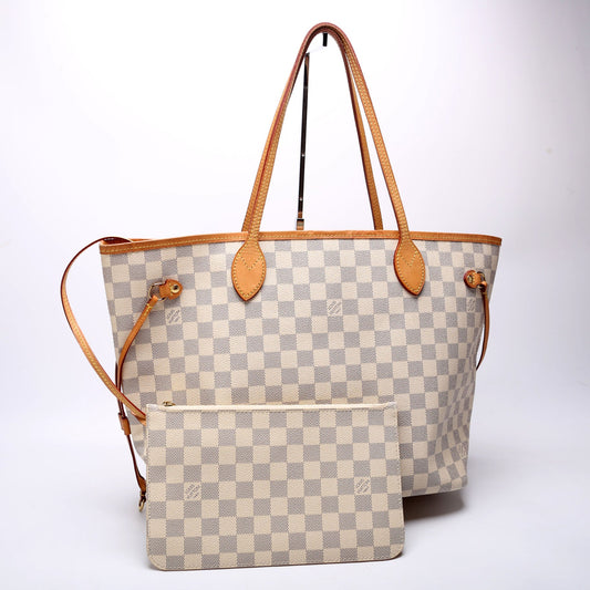Louis Vuitton Neverfull MM W/ Wallet Damier Azur