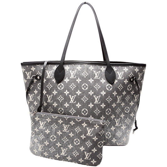 Louis Vuitton Neverfull W/Wallet MM Monogram Denim Jacquard