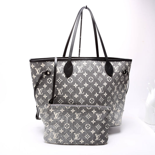 Louis Vuitton Neverfull W/Wallet MM Monogram Denim Jacquard