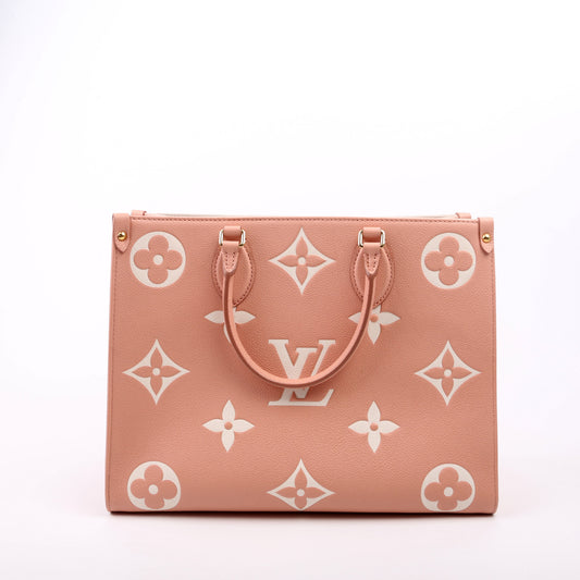 Louis Vuitton ONTHEGO MM Bicolor Empreinte Giant Monogram Pink