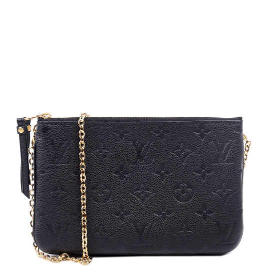 Louis Vuitton Double Zip Pochette Empreinte Black