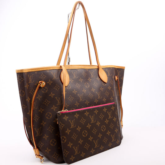 Louis Vuitton Neverfull With Wallet MM Monogram Pink
