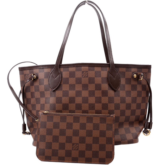 Louis Vuitton Neverfull With Wallet PM Damier Ebene Red