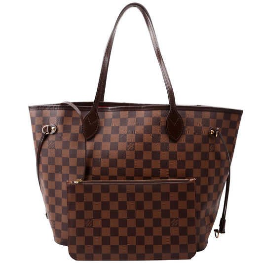 Louis Vuitton Neverfull With Wallet MM Damier Ebene