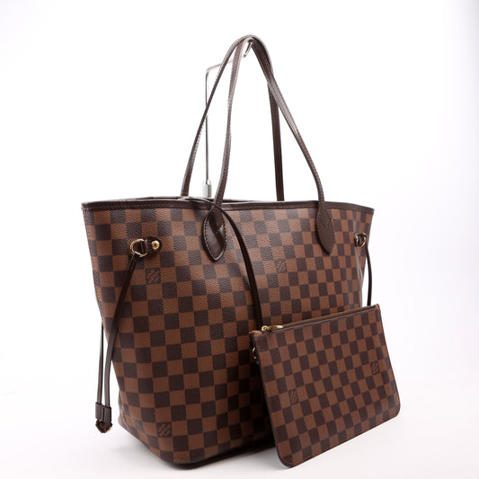 Louis Vuitton Neverfull With Wallet MM Damier Ebene