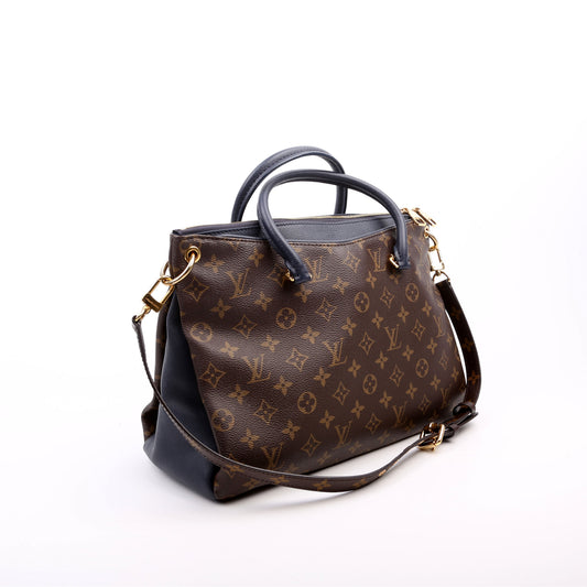 Louis Vuitton Pallas Tote Monogram Leather Side Navy