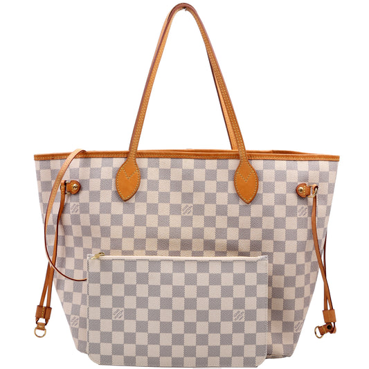 Louis Vuitton Neverfull With Wallet MM Damier Azur