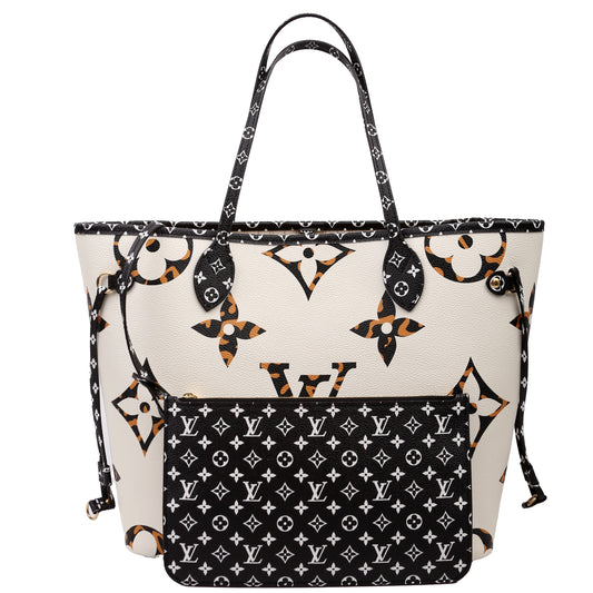 Louis Vuitton Neverfull With Wallet MM Jungle Ivory/Brown