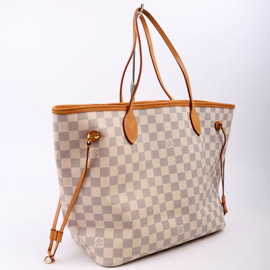 Louis Vuitton Neverfull With Wallet MM Damier Azur