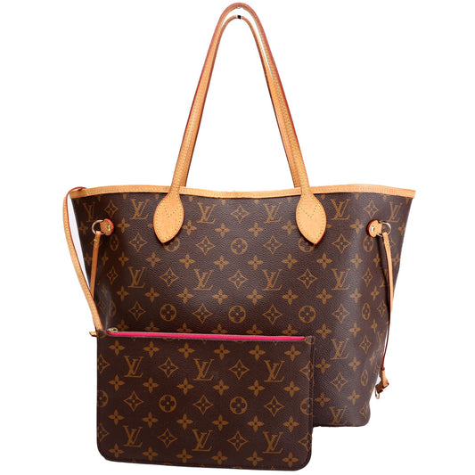 Louis Vuitton Neverfull With Wallet MM Monogram Pink