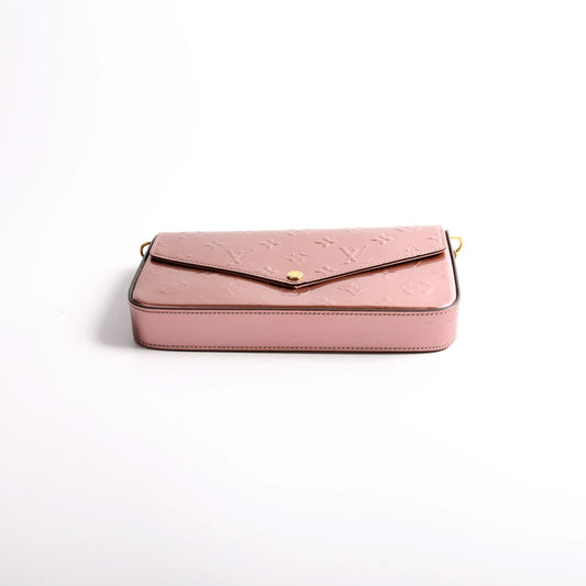 Louis Vuitton Pochette Felicie Metallic Vernis Pink