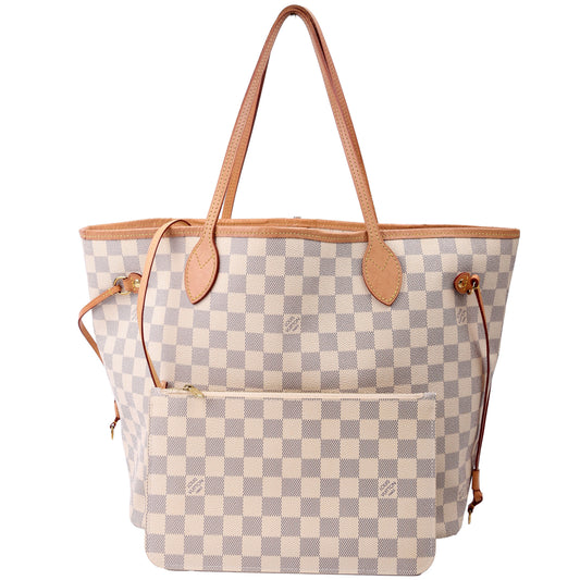 Louis Vuitton Neverfull With Wallet MM Damier Azur