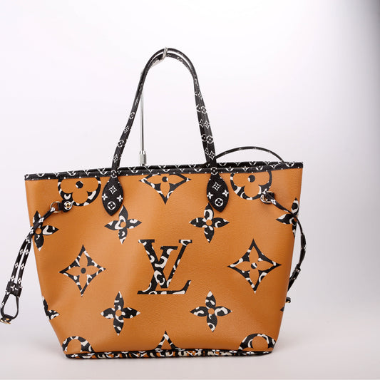 Louis Vuitton Neverfull With Wallet MM Jungle Black/Orange