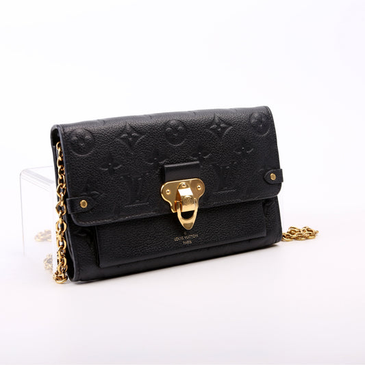 Louis Vuitton Vavin Chain Wallet Empreinte Old Model Black