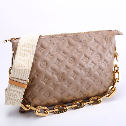 Louis Vuitton Coussin MM Lambksin Taupe