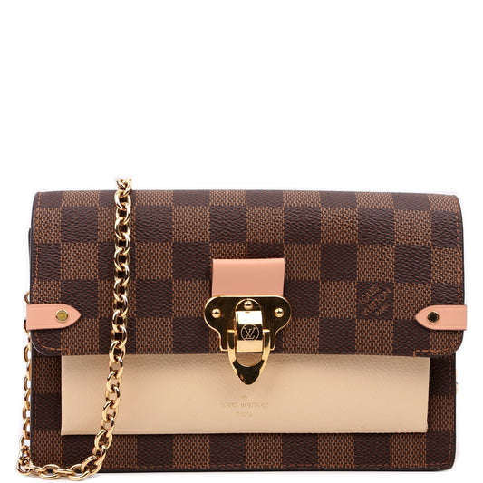 Louis Vuitton Vavin Chain Wallet Damier Ebene Cream