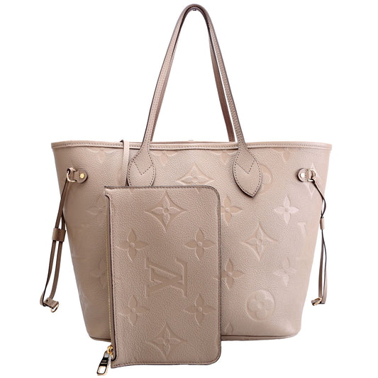 Louis Vuitton Neverfull With Wallet MM Empreinte Turtle Dove