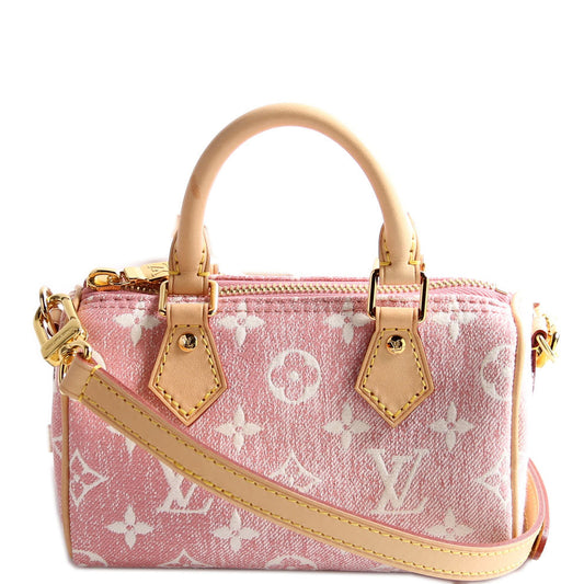 Louis Vuitton Nano Speedy Denim Pink