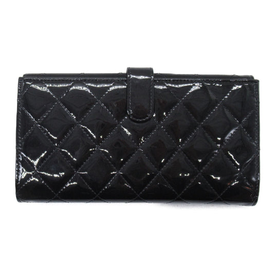 Chanel Black Brilliant Double Sided Long Wallet Patent Leather