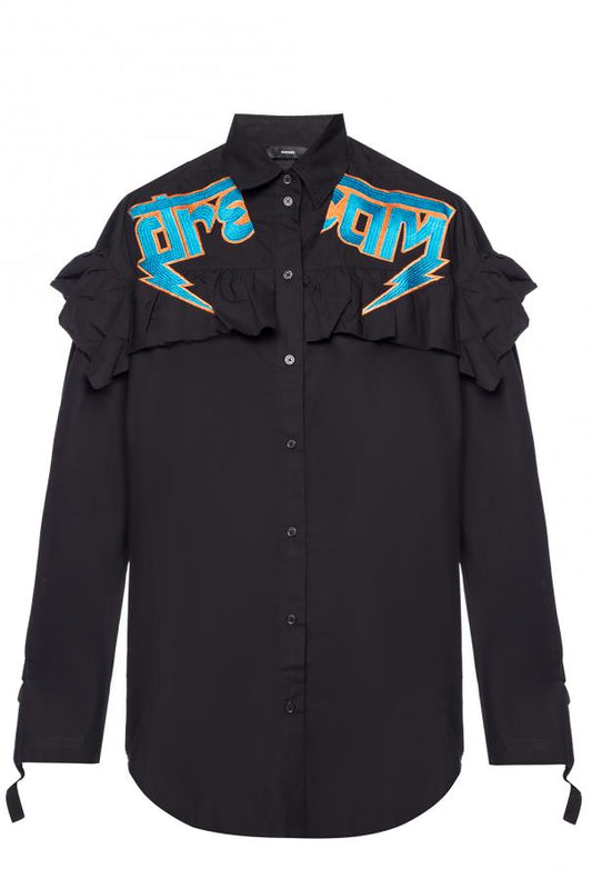 DIESEL RUFFLE DETAIL SHIRT SIZE M