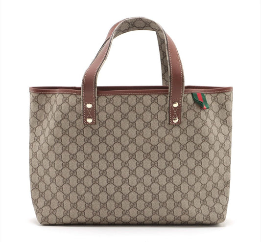 Gucci GG Plus Monogram Medium Signature Web Loop Tote Brown