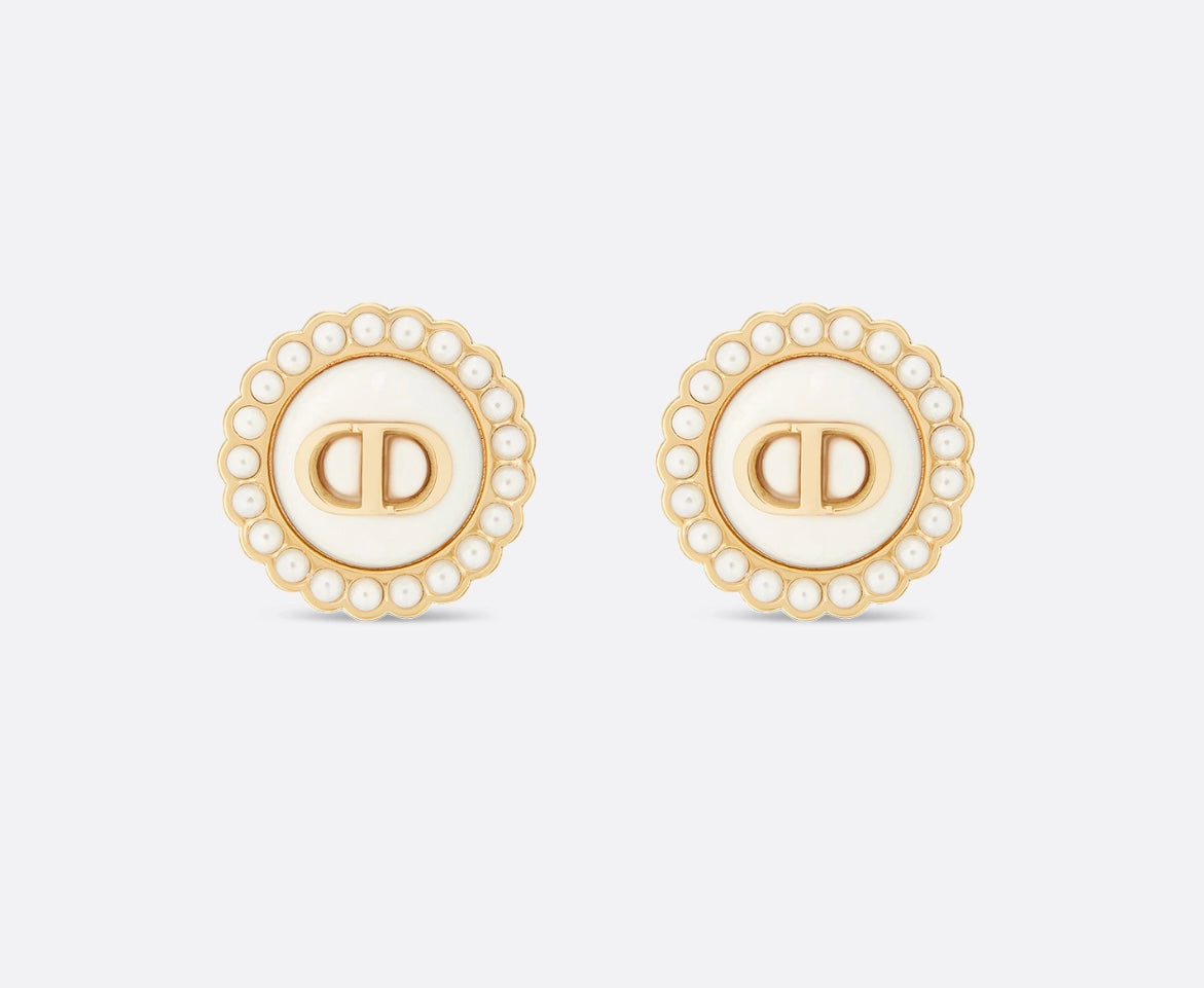 Dior Petit CD Baroque Stud Earrings