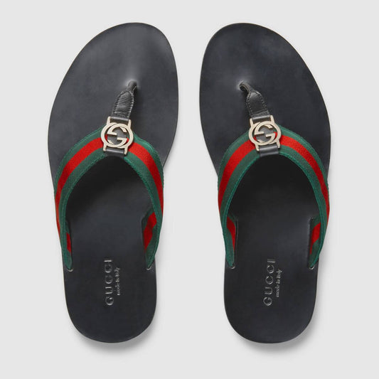 GUCCI WEB STRAP THONG SANDAL SIZE 8