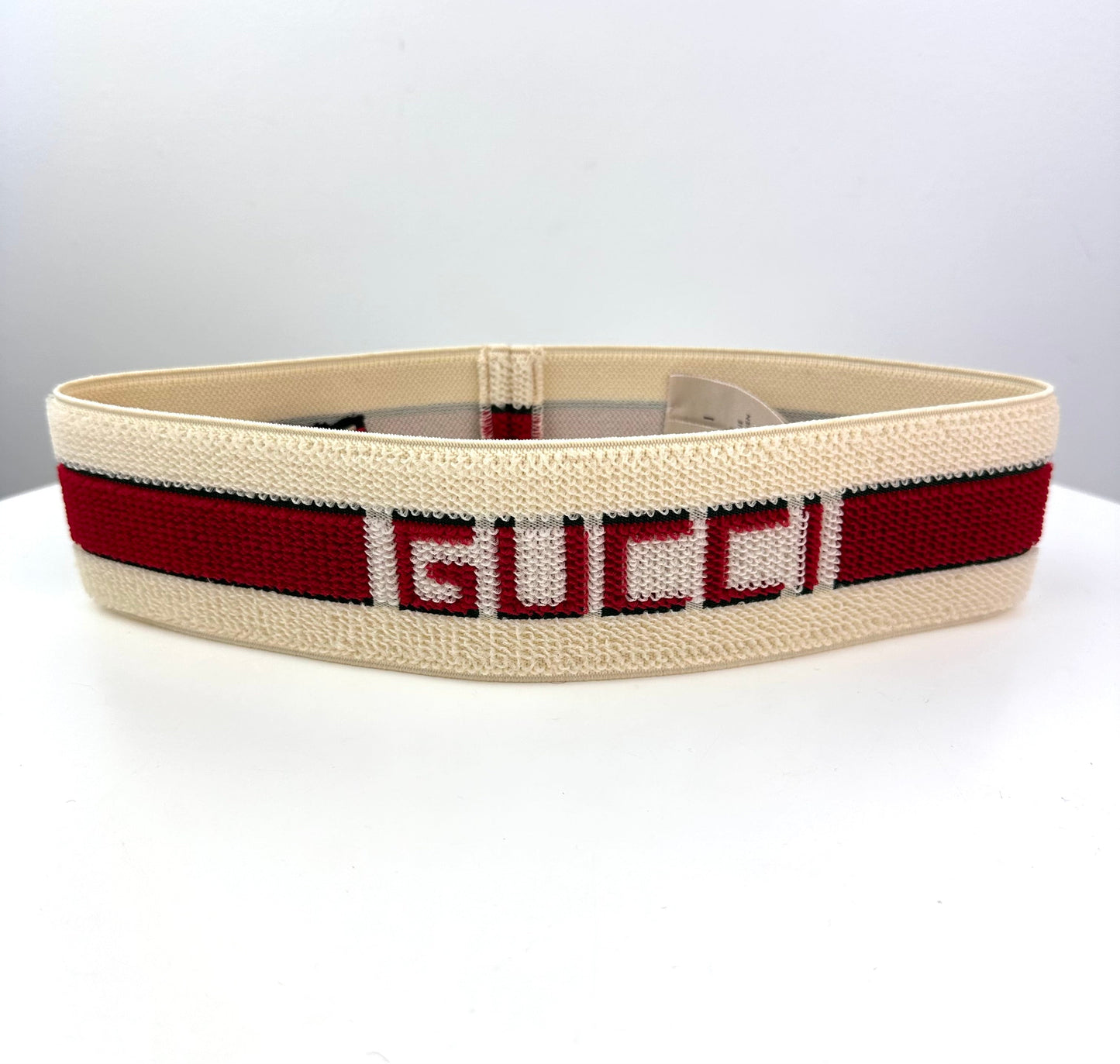 Gucci red and white Elastic stripe headband