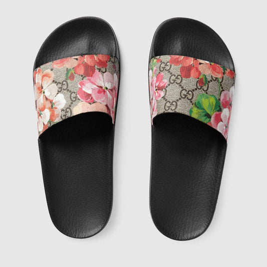 GUCCI GG BLOOMS SUPREME SLIDE SANDAL