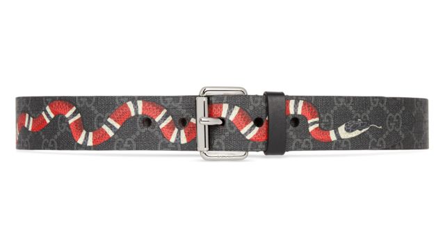 GUCCI GG SUPREME BELT WITH KINGSNAKE PRINT SIZE 95/38