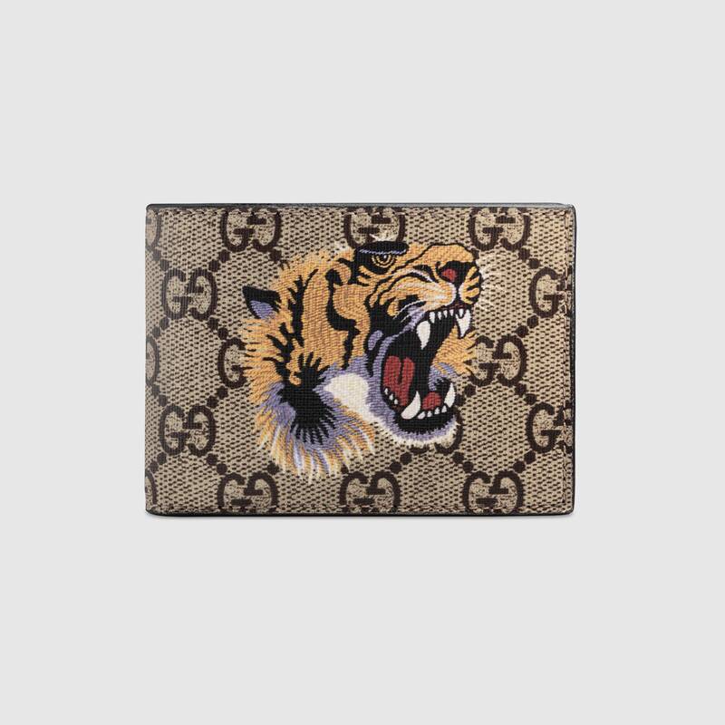 GUCCI TIGER PRINT GG SUPREME WALLET