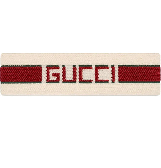 Gucci red and white Elastic stripe headband