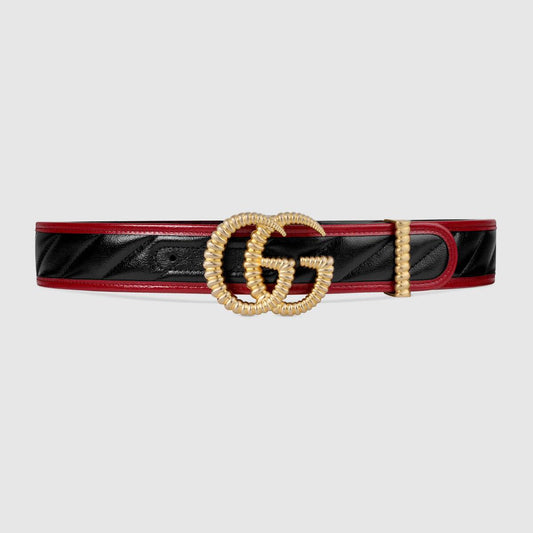 GUCCI AZALEA BELT WITH TORCHON DOUBLE G BUCKLE