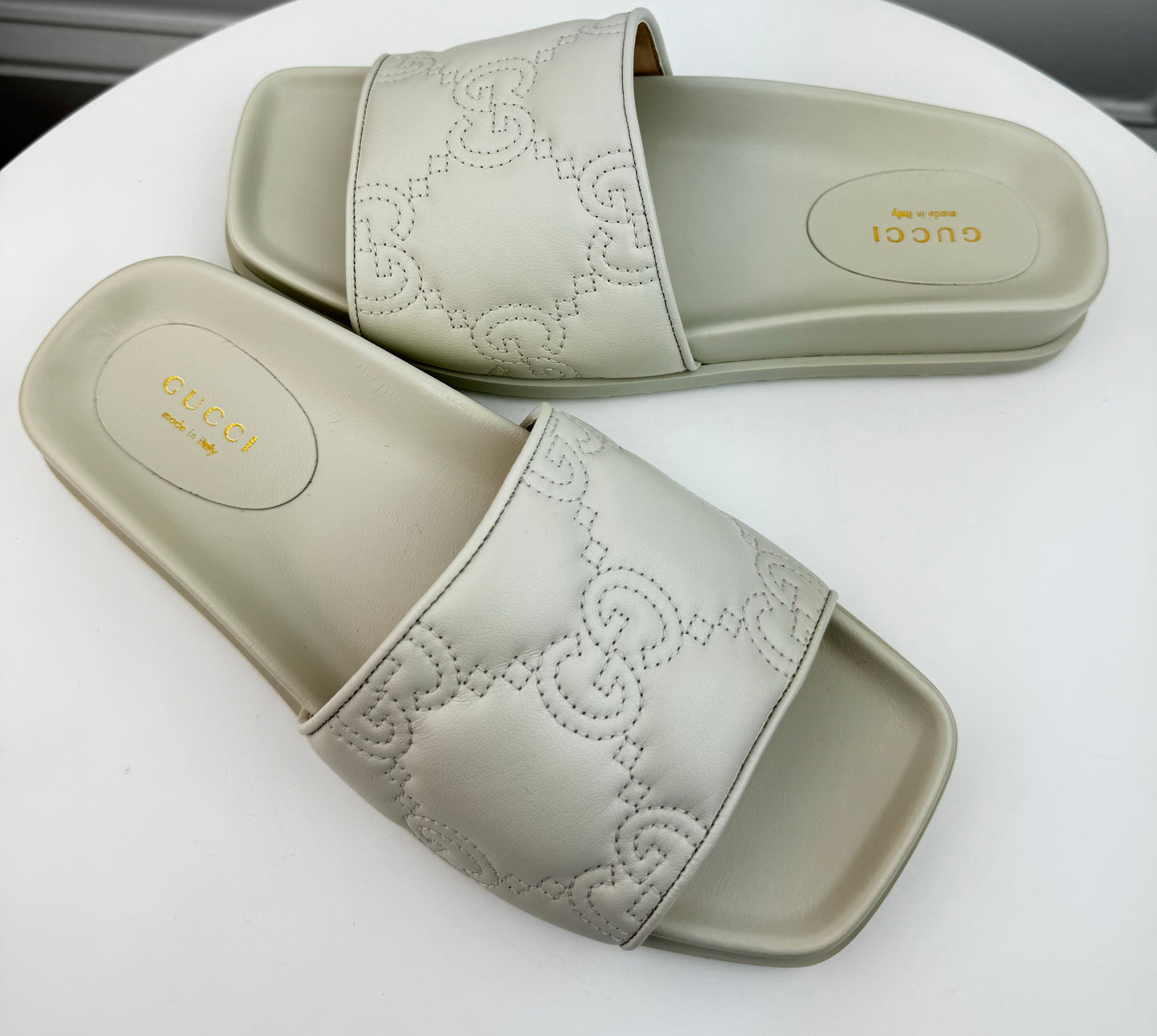 Gucci Women's Gg Matelassé Slide Sandal size 37