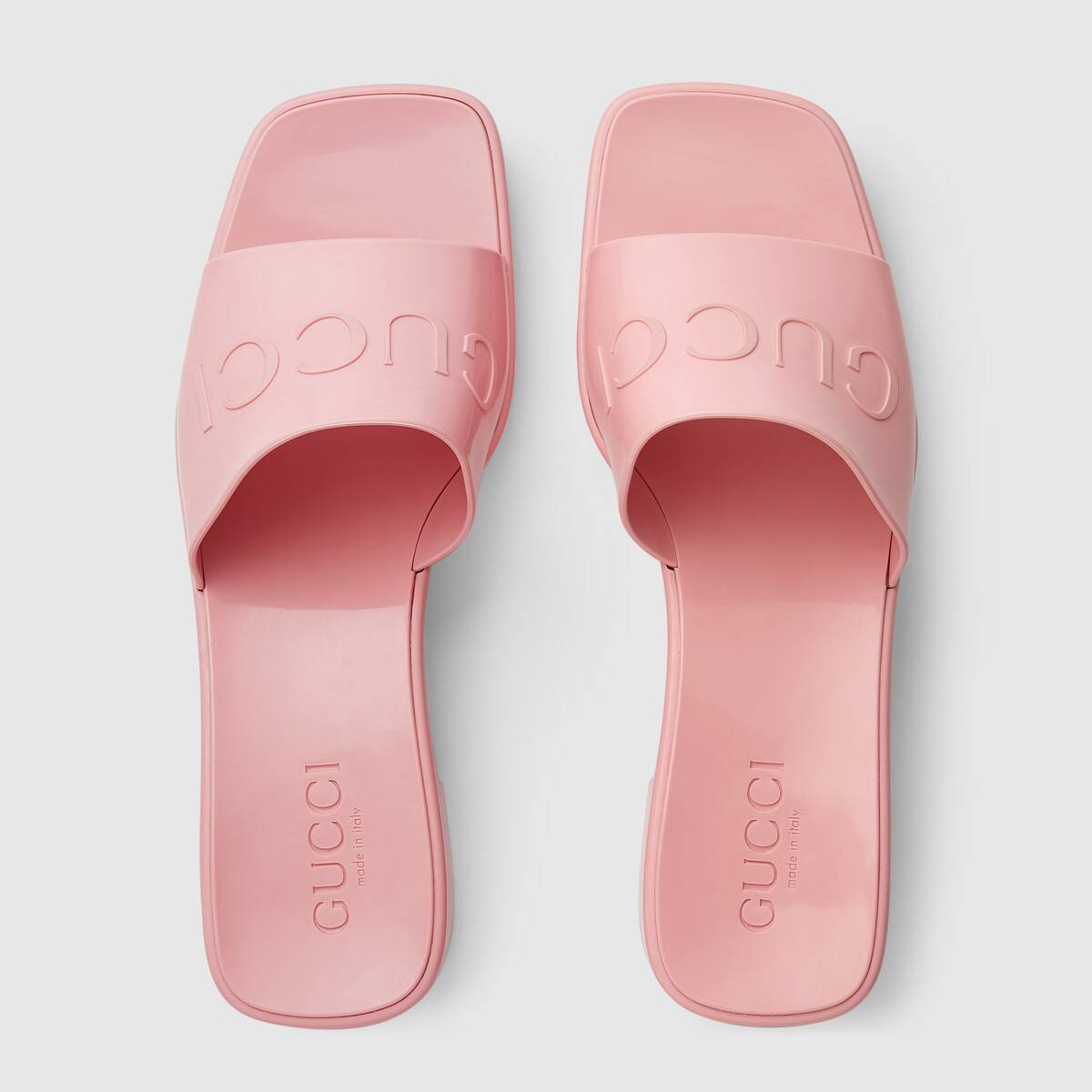 Gucci Rubber Slide Sandal Pink