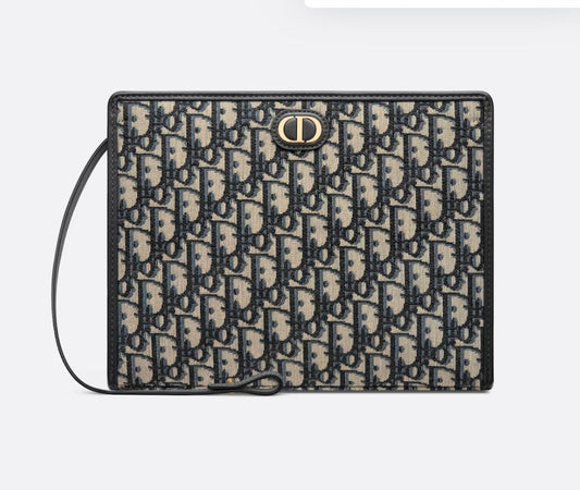 Dior 30 Montaigne pouch Blue Dior Oblique Jacquard