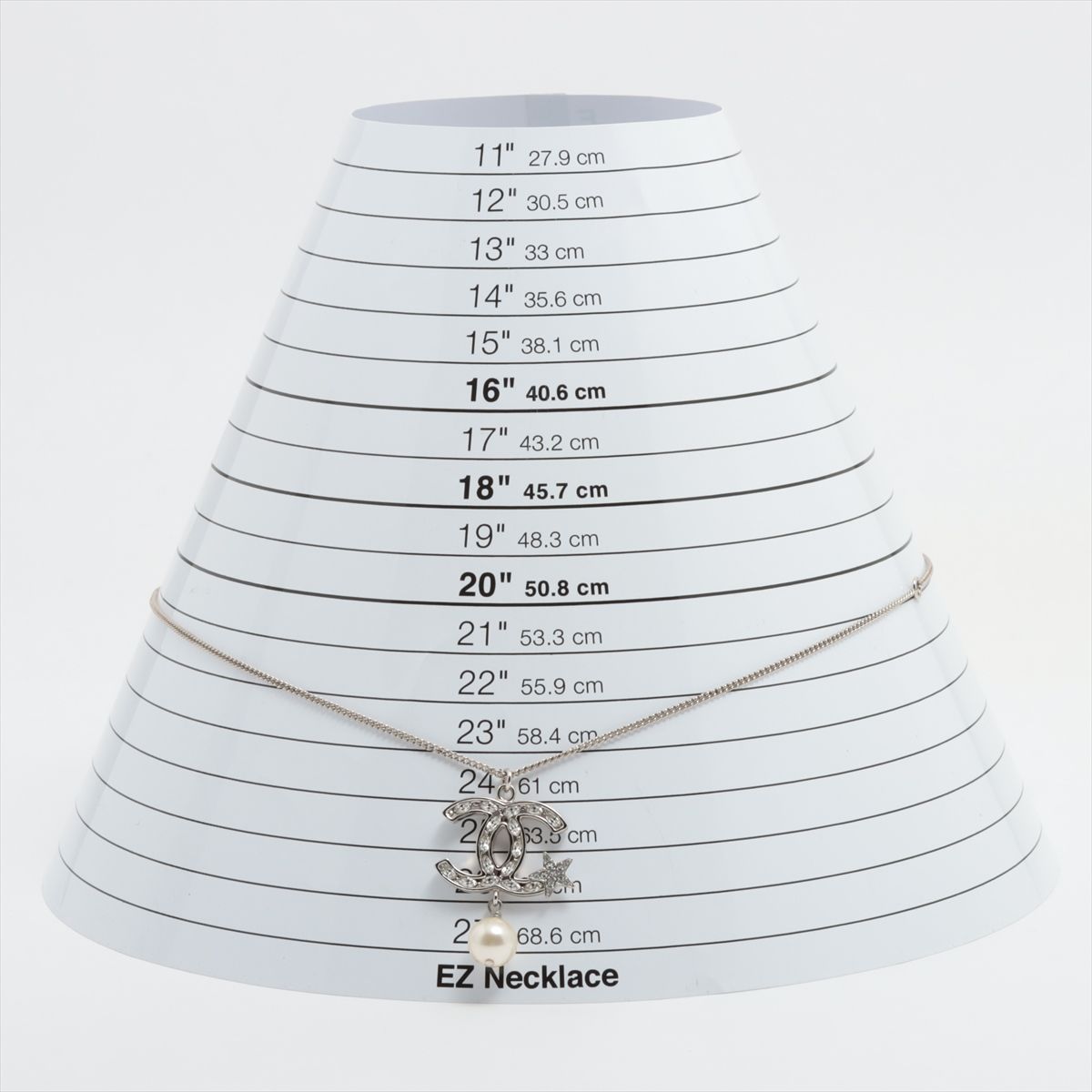 Chanel CC Star Pearl Drop Pendant Necklace