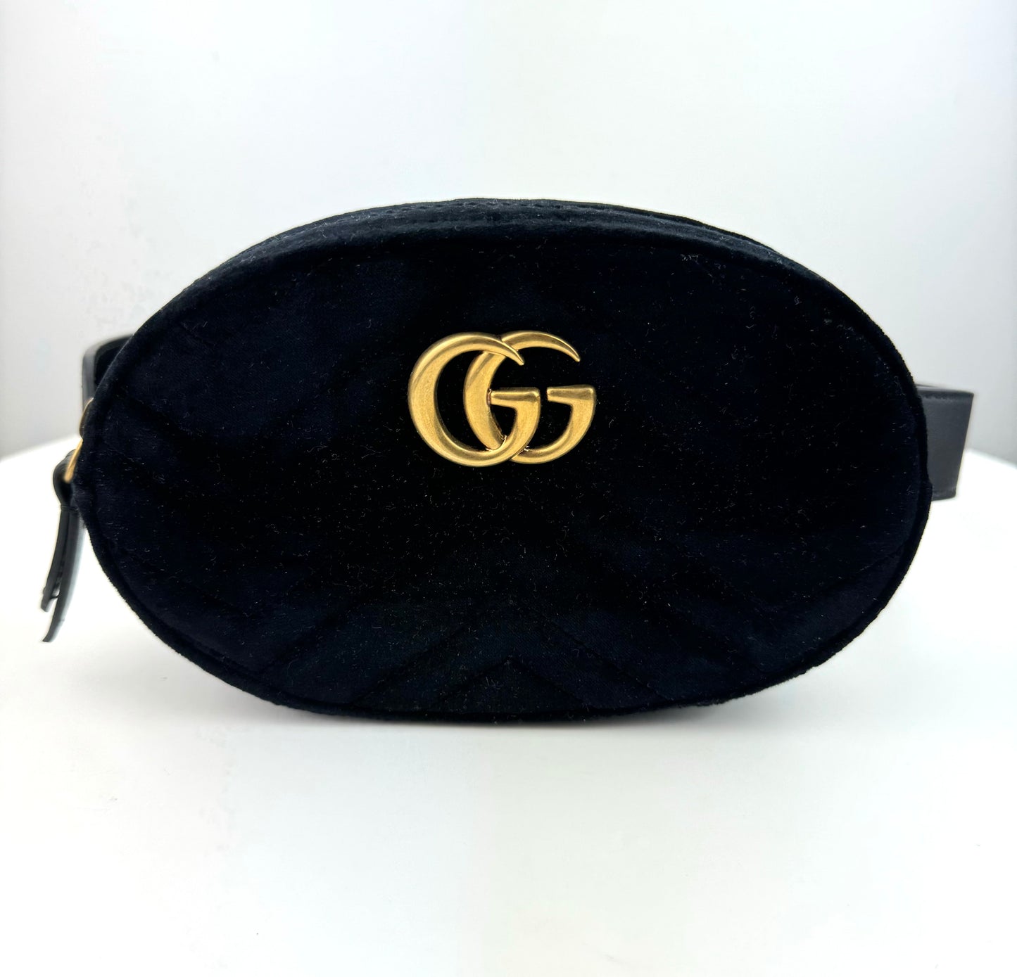Gucci Marmont Small Velvet Belt Bag in Black