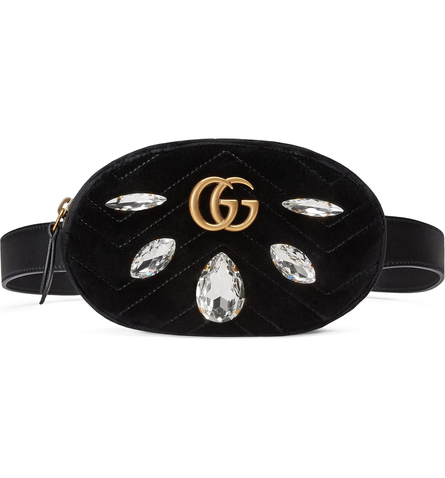 GUCCI MARMONT 2.0 CRYSTAL & VELVET BELT BAG